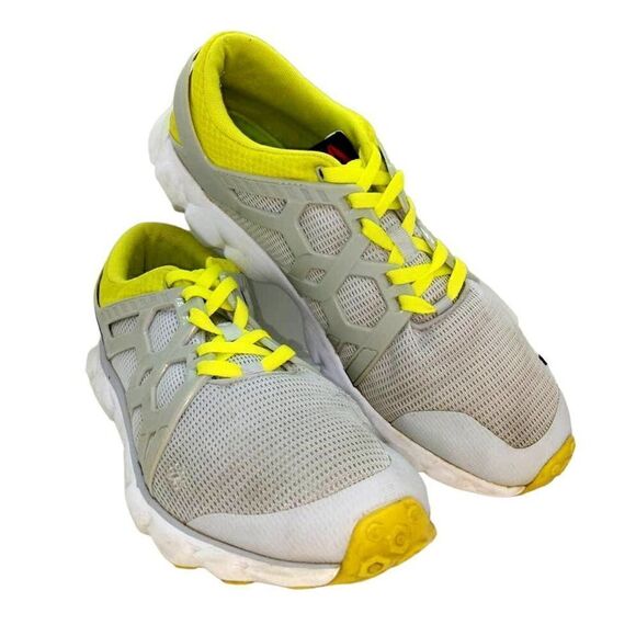 Reebok Hexaffect Mens Pre-owned Gray w/Neon Yellow Running Sneakers - sz. 12 - Picture 1 of 6